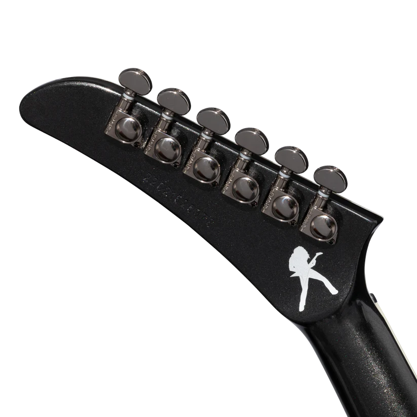 Epiphone Flying V Custom, Black Metallic Guitar - Headstock